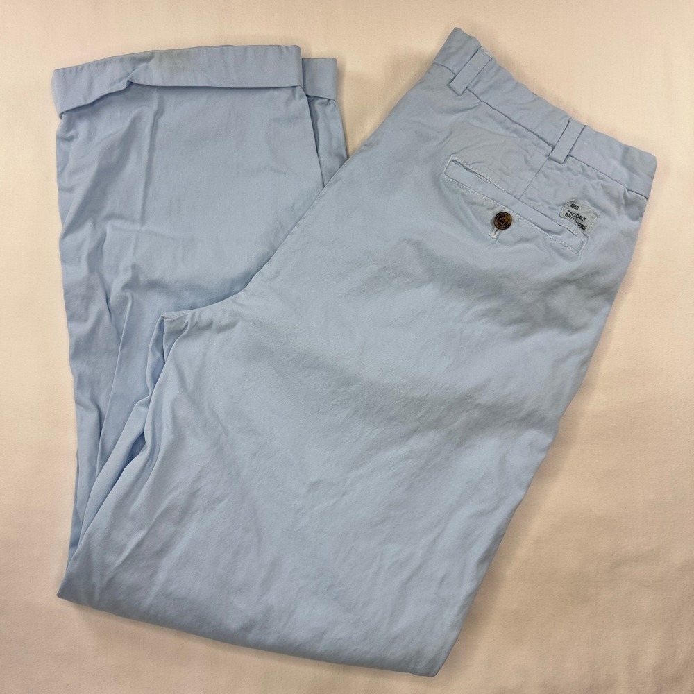 Brooks Brothers Pants Men's 38x32 Elliot Chino‎ Light Blue Golf